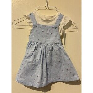 NWT Carter's Child of Mine Blue Floral Overall Dress - 12M
